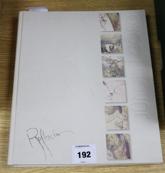 Jurgen Gorg, Reflexion exhibition catalogue, with artists inscription and sketch to inside cover dated 7/4/97